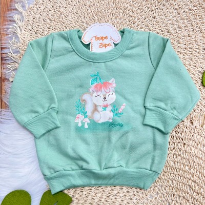 Conj. Casaco Esquilinha na Floresta e Calça Legging - Verde 